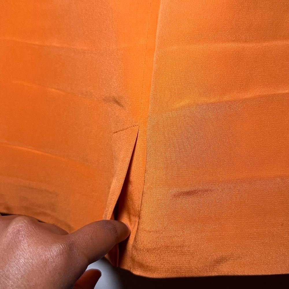 Hugo Buscati Silk Vibrant Orange Mini Skirt Size 10 - Picture 10 of 12